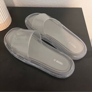 Forever 21 Gray Jelly Slip-On Sandals Size 10